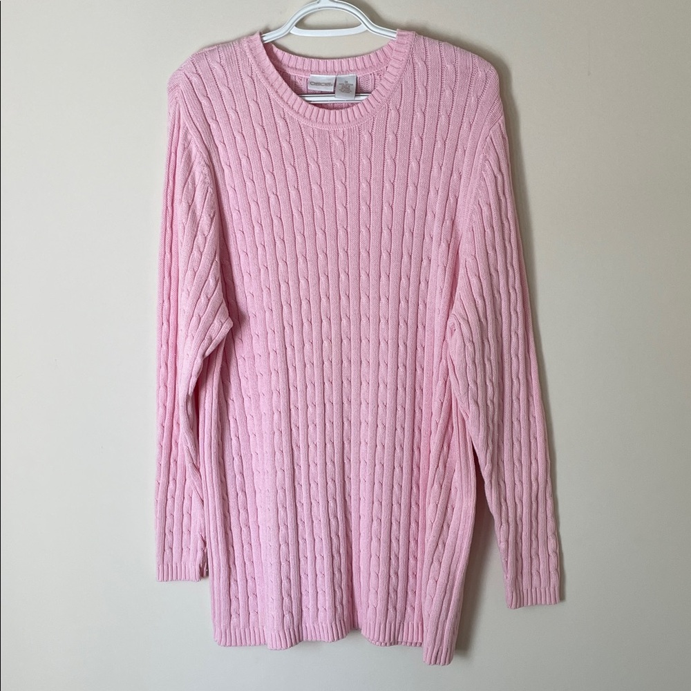 Cherokee Vintage Elegant Cable Knit Cotton Tunic Sweater Size 1X